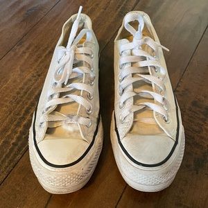 White Platform Converse size 6 Womens